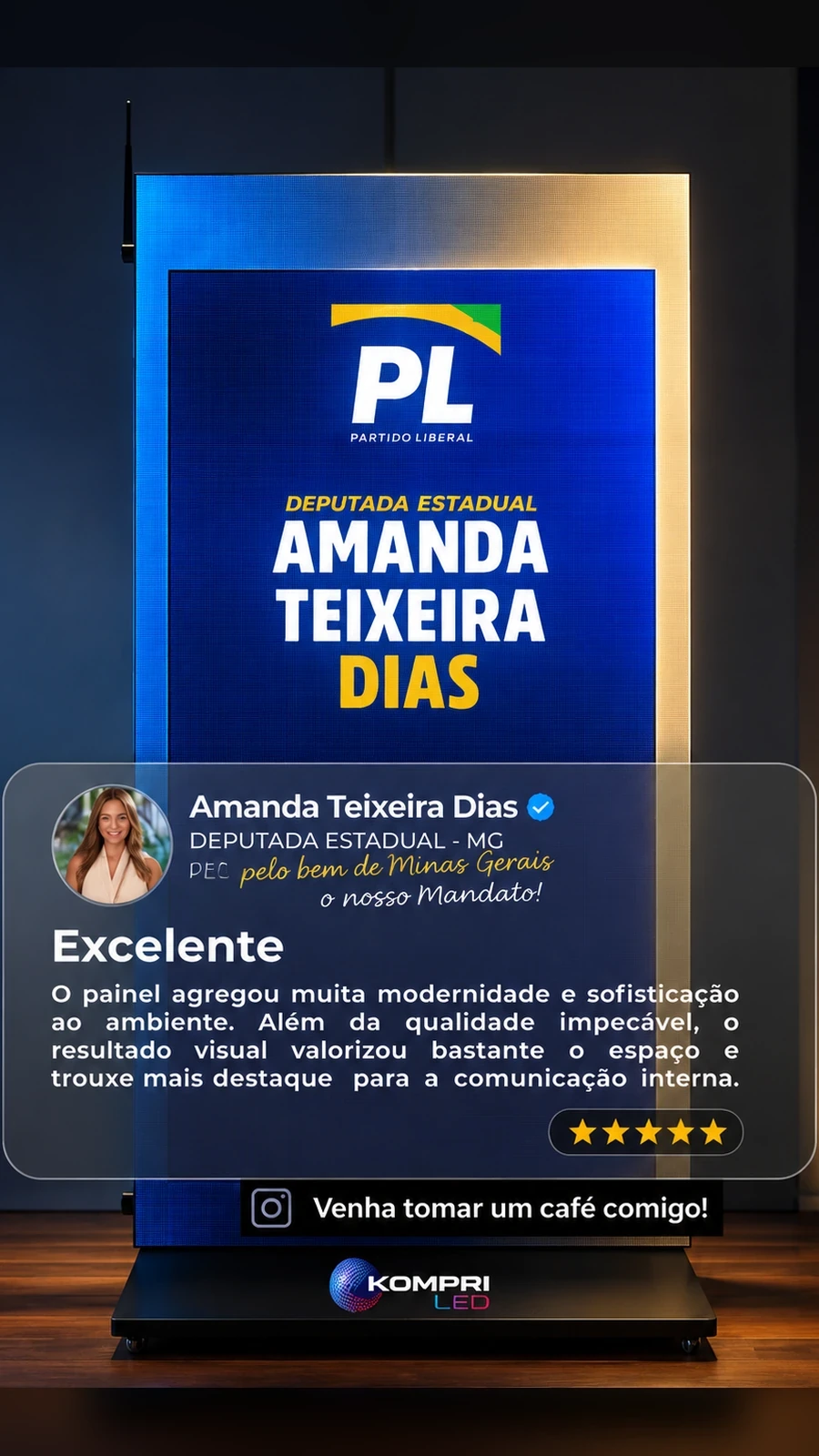 Depoimento de Amanda Teixeira Dias sobre a Kompri LED
