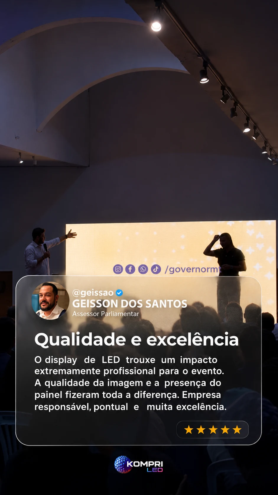 Depoimento de Geisson dos Santos sobre a Kompri LED